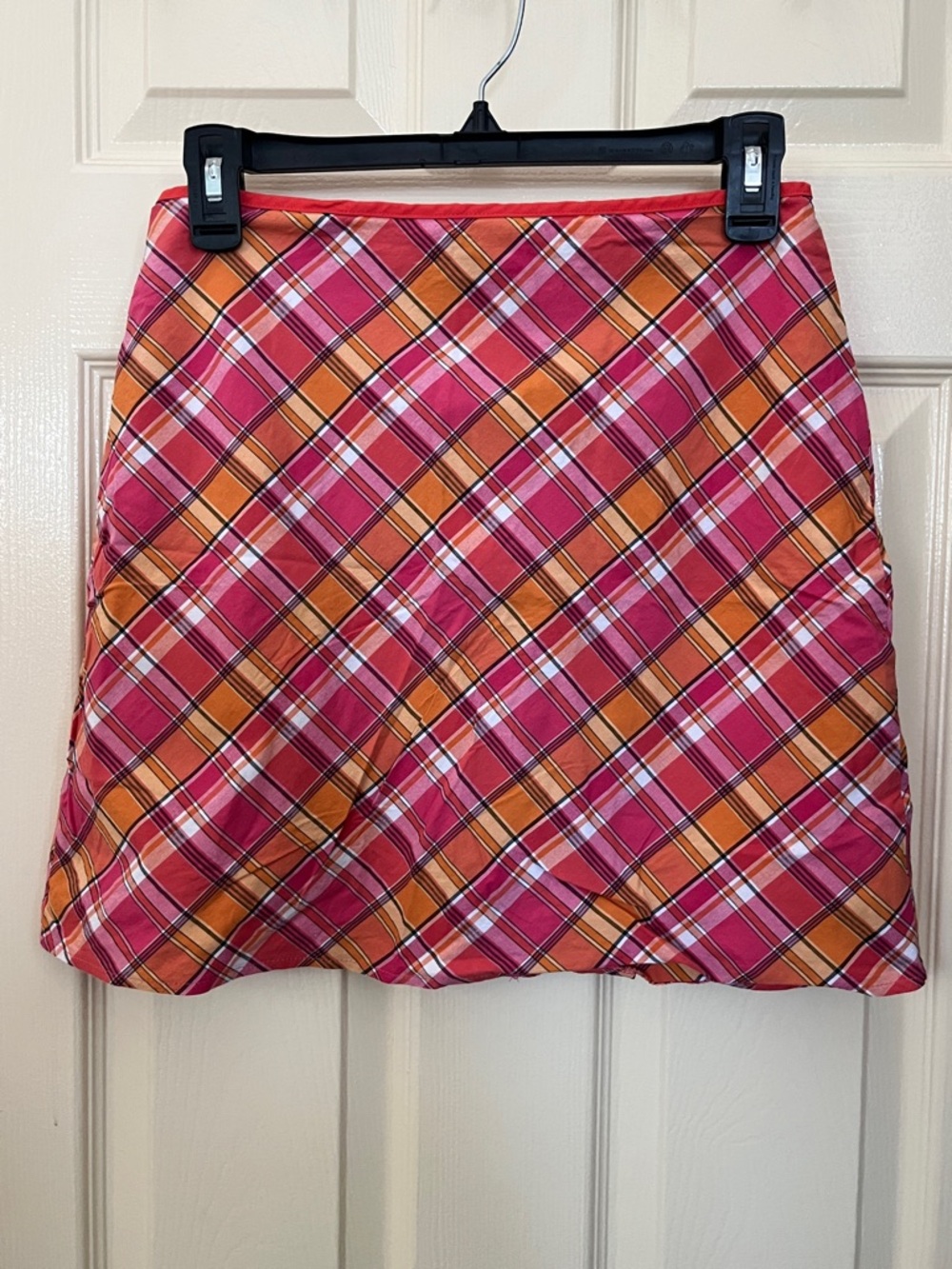 Wrapper - Madras A-Line Skirt in Pink and Orange